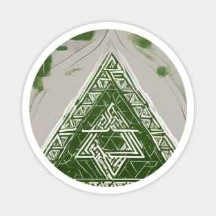 Mystical Green Triangle Geometric Design No. 910 Magnet